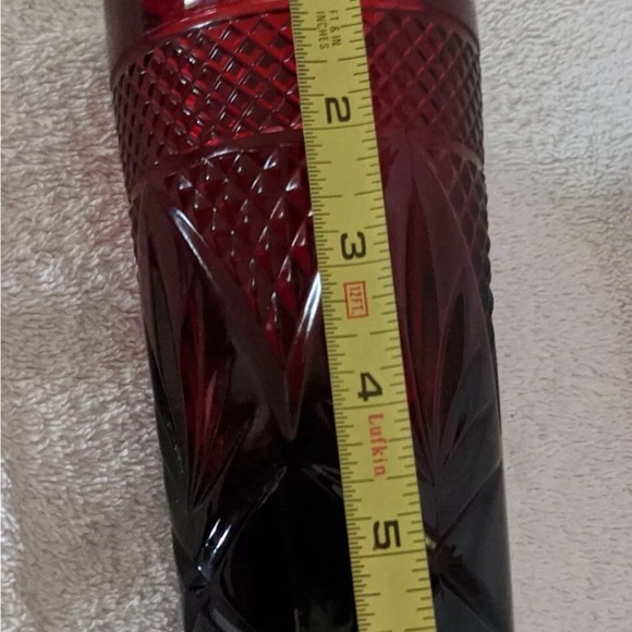 Cristal D'Arques-Durand 6 1/4"x 3" Glasses Antique Ruby Pattern from 1999-2008 - Picture 7 of 8
